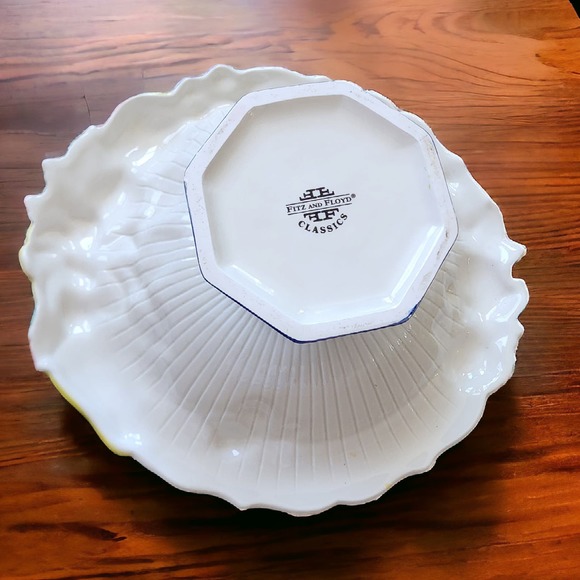 Fitz and Floyd Vintage Spring Bowl Majolica 3D Compote Embossed Fruit - Picture 3 of 5